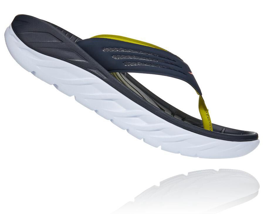 Hoka One One Mens Sandals - ORA Recovery Flip - Navy/White - DUFB01734